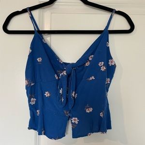 Floral American eagle crop top